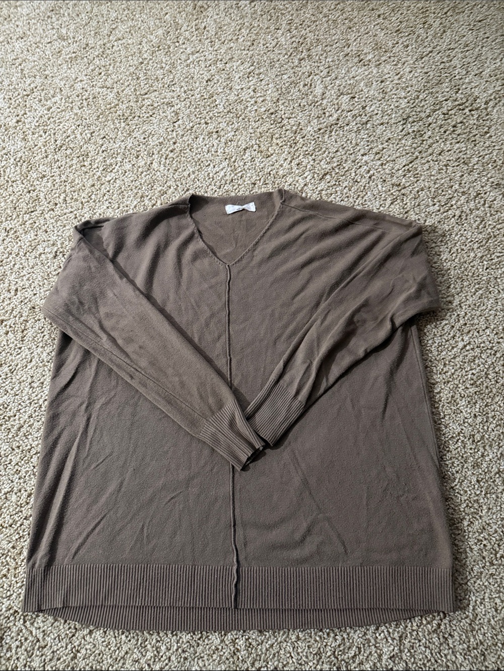 Women's V-Neck Lightweight Brown Sweater Cardigan
